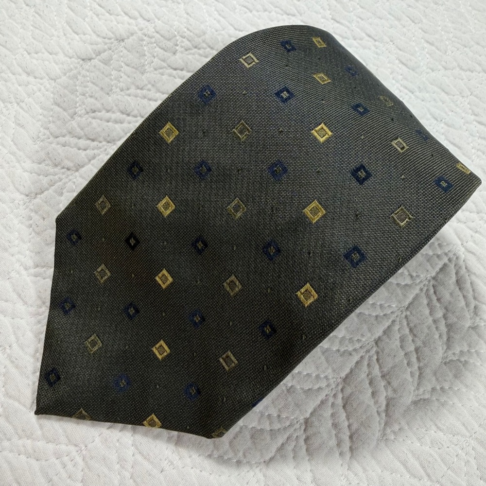 Vintage 1990s Brooks Brothers 'Brooks Basics' Pure‎ Silk Tie Geo Made in USA